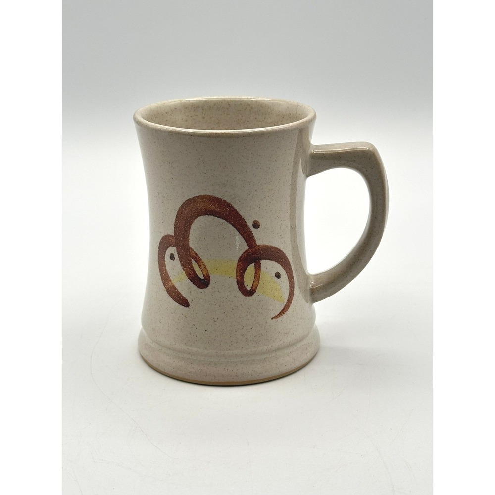 Vintage Denby Stoneware Mug Made in England Speckled Oatmeal Brown MCM